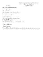 Đề kiểm tra môn toán 10 tiết 45.