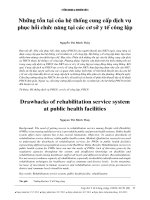 Những tồn tại của hệ thống cung cấp dịch vụ phục hồi chức năng tại các cơ sở y tế công lập