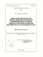 Nghiên cứu định lượng các hoạt chất pyridoxin hydroclorid naphazolinnitrat chlorpheniramin maleat và phanthenol trong một số thuốc nhỏ mắt đa thành phần bằng phương pháp sắc ký lỏng hiệu năng cao
