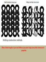 Effect of stitch length on Lycra And Without Lycra plain Single jersey fabric dimension & properties