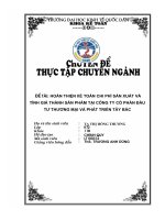 Hoàn thiện kế toán chi phí sản xuất và tính giá thành sản phẩm tại Công ty Cổ phần Đầu tư Thương mại và Phát triển Tây Bắc