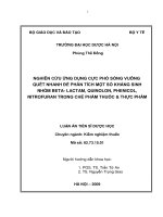 Nghiên cứu ứng dụng cực phổ sóng vuông quét nhanh để phân tích một số kháng sinh nhóm beta lactam quinolon, phenicol nirtofurran trong chế phẩm thuốc và thực phẩm