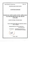 Đánh giá chất lượng nước giếng đào tại thành phố buôn mê thuột năm 2001