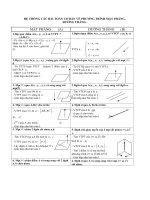 HỆ THỐNG CÁC BÀI TOÁN CƠ BẢN VỀ PHƯƠNG TRÌNH MẶT PHẲNG , ĐƯỜNG THẲNG .
