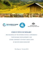 Executive summary Proceeding of the international conference "sustainable development and ethnic minority poverty reduction in mountainous regions"