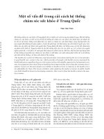 Một số vấn đề trong cải cách hệ thống chăm sóc sức khỏe ở trung quốc