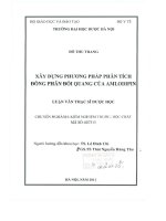 Xây dựng phương pháp phân tích đồng phân đối quang của amlodipin
