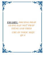 TÀI LIỆU PHƯƠNG PHÁP GIẢNG DẠY NGỮ PHÁP TIẾNG ANH THEO CHUẨN TOEIC HIỆU QUẢ