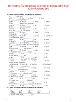 thi giữa HKII tiếng Anh lớp 6