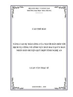 Nâng cao sự hài lòng của người dân đối với dịch vụ công về lĩnh vực đất đai tại ủy ban nhân dân huyện quỳ hợp tỉnh nghệ an