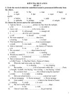 Bộ đề kiểm tra HKII tiếng Anh lớp 8 (Phần 1)