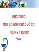 ỨNG DỤNG MỘT SỐ HỢP CHẤT VÔ CƠ TRONG Y DƯỢC