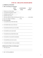 Bài tập tiếng Anh lớp 7 bài 10,9