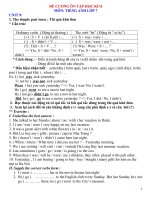 ôn tập HKII tiếng Anh lớp 7