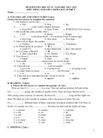 Tổng hợp đề kiểm tra tiếng Anh lớp 6 HKII