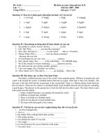 Kiểm tra HKII tiếng Anh lớp 7