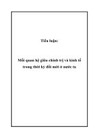 Mối Quan Hệ Giữa Chính Trị Và Kinh Tế Trong Thời Kỳ Đổi Mới Ở Nước Ta