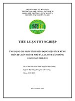 Ứng dụng GIS phân tích biến động diện tích rừng trên địa bàn thành phố Đà Lạt, tỉnh Lâm Đồng năm 2008 - 2011