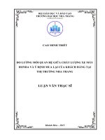 Đo lường mối quan hệ giữa chất lượng xe máy honda và ý định mua lại của khách hàng tại thị trường nha trang