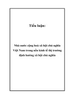 Nhà Nước Cộng Hoà Xã Hội Chủ Nghĩa Việt Nam Trong Nền Kinh Tế Thị Trường Định Hướng Xã Hội Chủ Nghĩa