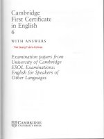 Cambridge First Certificate 6 With Answers