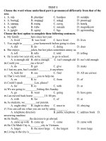 ôn thi HKI tiếng Anh lớp 8