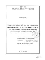 Nghiên cứu thành phần hóa học chính và tác dụng sinh học chống viêm loét dạ dày tá tràng của dạng cao lỏng của bài thuốc nhị nhân hòa vị