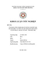 ỨNG DỤNG CÔNG NGHỆ (GIS) xây DỰNG cơ sở dữ LIỆU đất ĐAI PHỤC vụ CÔNG tác QUY HOẠCH sử DỤNG đất xã mỹ THUẬN   HUYỆN tân sơn – TỈNH PHÚ THỌ