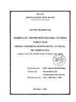 Nghiên cứu thành phần hóa học và vỏ thân vọng cách premna corymbosa (burm f) rottl  et willd , họ VERBENACEAE