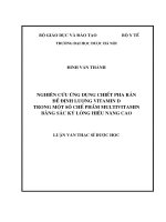 Nghiên cứu ứng dụng chiết pha rắn để định lượng vitamin d trong một số chế phẩm multivitamin bằng sắc ký lỏng hiệu năng cao