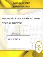 PHƯƠNG PHÁP ĐIỀU CHẾ ZIRCONI ĐIOXIT KÍCH THƯỚC NANOMET TỪ TINH QUẶNG ZIRCON VIỆT NAM