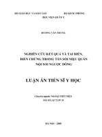 Nghiên cứu kết quả và tai biến, biến chứng trong tán sỏi niệu quản nội soi ngược dòng (FULL TEXT)
