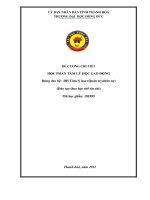 Đề cương chi tiết học phần: Tâm lý học lao động