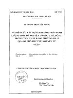 Nghiên cứu xây dựng phương pháp định lượng một số nguyên tố độc (chì, đồng) trong tam thất bằng phương pháp quang phổ hấp thụ nguyên tử
