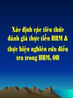 Xác định các tiêu thức đánh giá thực tiễn HRM và thực hiện nghiên cứu điều tra trong HRM, OB