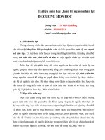 Tài liệu Môn học Quản trị nguồn nhân lực - Đề cương