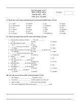 thi HKI tiếng Anh lớp 6 (With key)