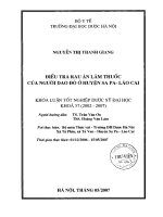 Điều tra rau ăn làm thuốc của người dao đỏ ở huyện sa pa lào cai