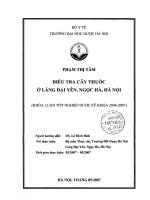 Điều tra cây thuốc ở làng đại yên, ngọc hà, hà nội