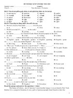 Bộ đề thi HKII tiếng Anh lớp 8