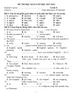 Bộ đề ôn thi HKII tiếng Anh lớp 8