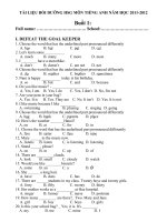 HSG anh lớp 5 thi HSG cấp tỉnh