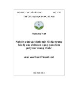 Nghiên cứu xác định một số đặc trưng hóa lý của chitosan dạng nano làm polymer mang thuốc