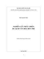 Nghiên cứu phát triển du lịch văn hóa Bến Tre  Luận văn ThS. Du lịch