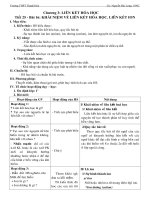 Giáo án Hóa học lớp 10 - CHƯƠNG 3 LIÊN KẾT HÓA HỌC - Tiết 25 - Bài 16 KHÁI NIỆM VỀ LIÊN KẾT HÓA HỌC. LIÊN KẾT ION