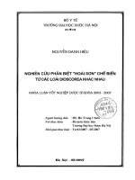 Nghiên cứu phân biệt hoài sơn chế biến từ các loài dioscorea khác nhau