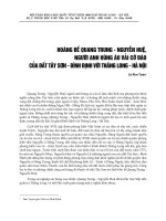 HOÀNG ĐẾ QUANG TRUNG - NGUYỄN HUỆ, NGƯỜI ANH HÙNG ÁO VẢI CỜ ĐÀO CỦA ĐẤT TÂY SƠN - BÌNH ĐỊNH VỚI THĂNG LONG - HÀ NỘI