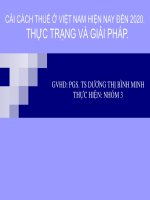 CẢI CÁCH THUẾ Ở VIỆT NAM HIỆN NAY ĐẾN 2020. THỰC TRẠNG VÀ GIẢI PHÁP