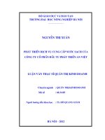 Phát triển dịch vụ cung cấp nước sạch của công ty cổ phần đầu tư phát triển An Việt