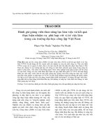 Đánh giá giảng viên theo năng lực làm việc và kết quả thực hiện nhiệm vụ phù hợp với vị trí việc làm trong các trường đại học công lập Việt Nam